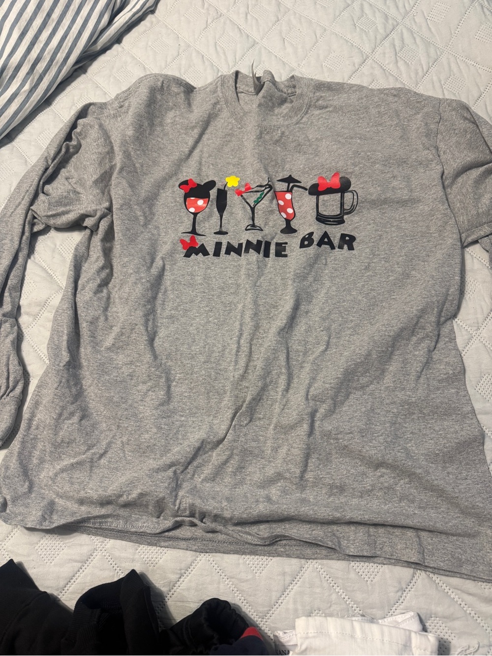 Gray 'Minnie Bar' Kids Long-Sleeve Shirt